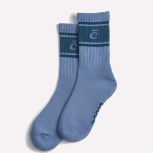 Crew Socks - Blue Retro Stripe